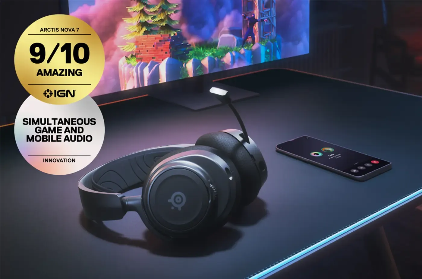 SteelSeries Arctis Nova 7 Wireless Gaming Headset featuring advanced audio technology
